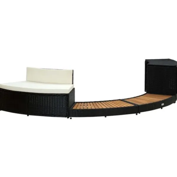 vidaXL Spa Frame Black Resin Rotting och Acacia Wood