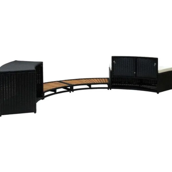 vidaXL Spa Frame Black Resin Rotting och Acacia Wood