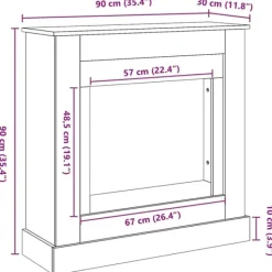 New Spiselkrans betonggrå 90x30x90 cm konstruerat trä Öppna Spisar