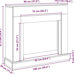 Sale Spiselkrans åldrat trä 100x30x87,5 cm konstruerat trä Öppna Spisar