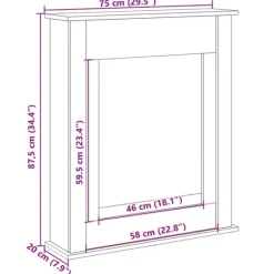 Outlet Spiselkrans sonoma-ek 75x20x87,5 cm konstruerat trä Öppna Spisar