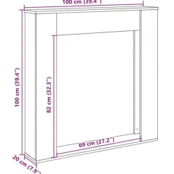 vidaXL Spiselkrans 100x20x100 cm konstruerat trä