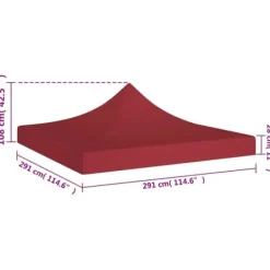 Online Tak till partytält 3x3 m vinröd 270 g/m² - Tak till partytält & lusthus Tält & Lusthus