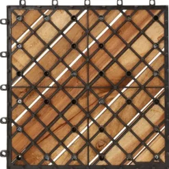 Hot Trall 10 st 30x30 cm massivt akaciaträ - Golvbeläggning Trädgårdsprydnader