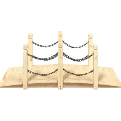 Clearance Trädgårdsbro med kedjeräcken 150x67x56cm massivt granträ - Trädgårdsbroar Trädgårdsbroar