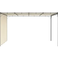 Trädgårdspaviljong med draperier 4x3x2,25 m gräddvit - Partytält & paviljoner Valvbågar, Spaljéer, Bersåer & Pergolor