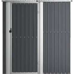 vidaXL Trädgårdsskjul antracit 180,5x97x209,5 cm galvaniserat stål - Förråd & Redskapsbodar