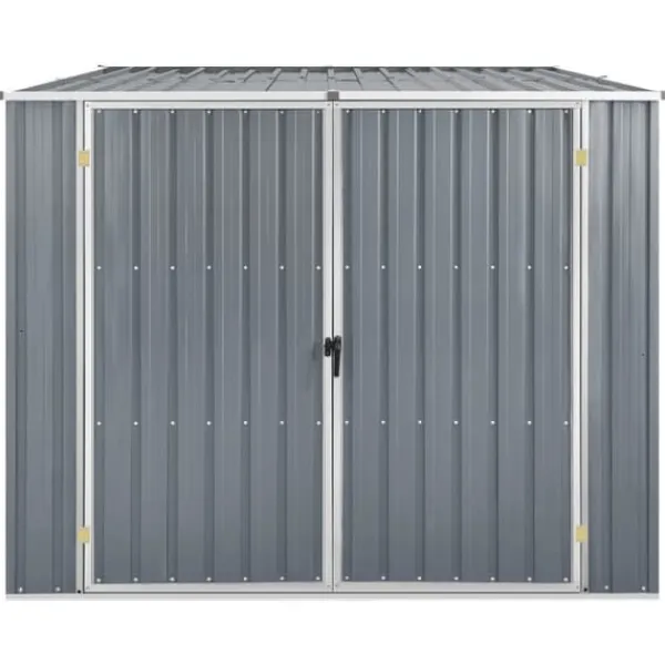 Discount Trädgårdsskjul grå 195x198x159 cm galvaniserat stål - Förråd & Redskapsbodar Skjul, Garage & Carports