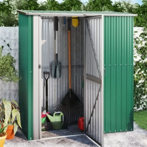 Clearance Trädgårdsskjul grön 180,5x97x209,5 cm galvaniserat stål - Förråd & Redskapsbodar Skjul, Garage & Carports