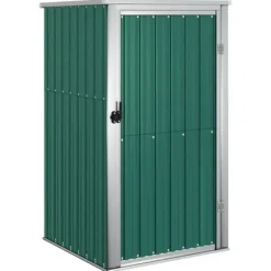 vidaXL Trädgårdsskjul grön 88x89x161 cm galvaniserat stål - Förråd & Redskapsbodar