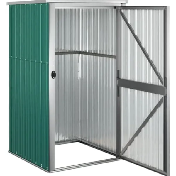 vidaXL Trädgårdsskjul grön 88x89x161 cm galvaniserat stål - Förråd & Redskapsbodar