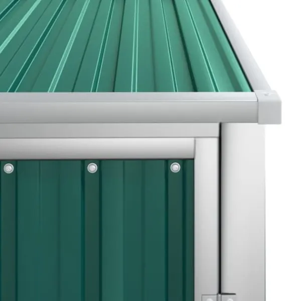 vidaXL Trädgårdsskjul grön 88x89x161 cm galvaniserat stål - Förråd & Redskapsbodar
