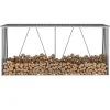 vidaXL Vedskjul galvaniserat stål 330x84x152 cm antracit