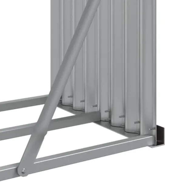 vidaXL Vedställ ljusgrå 180x45x100 cm galvaniserat stål - Vedställ & vedkorgar