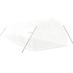 New Växthus med stålram vit 30 m² 10x3x2 m - Växthus Växthus