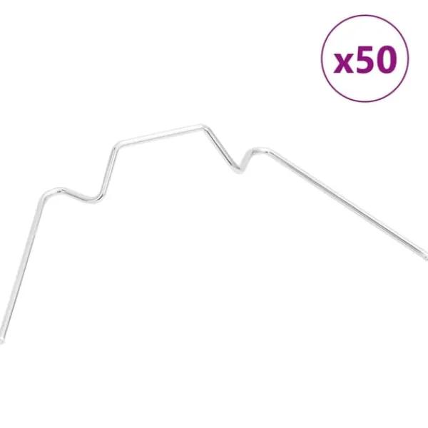 vidaXL Växthusklämmor 50 st W-typ galvaniserat stål