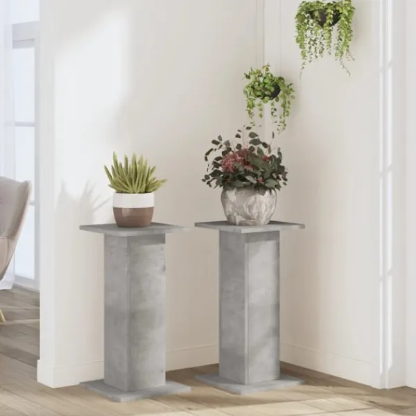 vidaXL Växtställ 2 st betonggrå 30x30x60 cm konstruerat trä