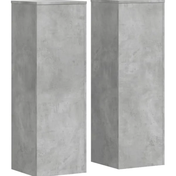 vidaXL Växtställ 2 st betonggrå 33x33x100 cm konstruerat trä