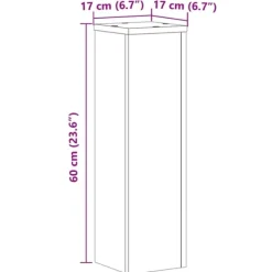Online Växtställ 2 st rökfärgad ek 17x17x60 cm konstruerat trä Växtställ