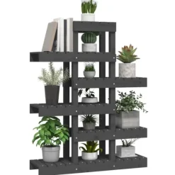 New Växtställ Grå 85x25x109,5 cm massiv furu - Växtställ Växtställ