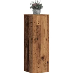Discount Växtställ åldrat trä 33x33x100 cm konstruerat trä Växtställ