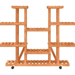 Clearance Växtställ med hjul 110x25x115 cm massiv furu - Växtställ Växtställ