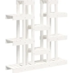 vidaXL Växtställ vit 104,5x25x109,5 cm massiv furu - Växtställ