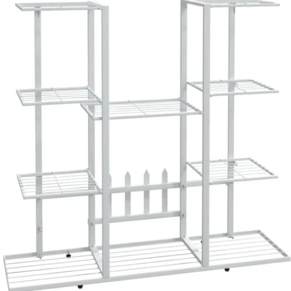 Best Växtställ 94,5x25x89 cm vit järn - Växtställ Växtställ