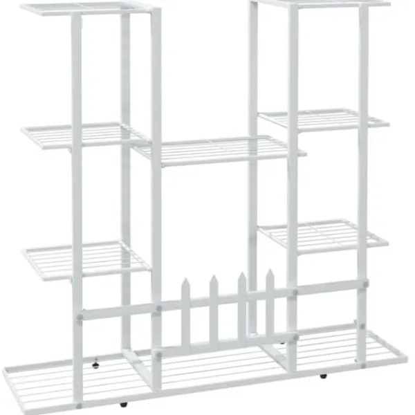 Best Växtställ 94,5x25x89 cm vit järn - Växtställ Växtställ
