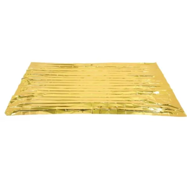 Vikbar PET-aluminiserad film Emergency Thermal Filt - Bärbar överlevnadsutrustning för camping och utomhusaktiviteter - Guld, 210CMx160CM