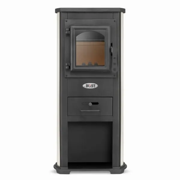 Viking Choice Vikingchoice gjutjärnskamin med kokplatta - 6.6kW till 8.5kW, värmer upp till 85m², avtagbar asklåda