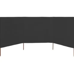 vidaXL Vindskydd 3 paneler tyg 400x120 cm antracit