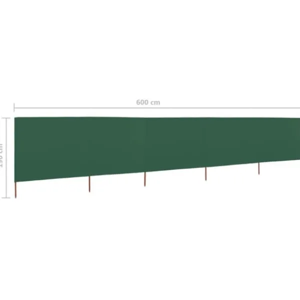 Vindskydd 5 paneler tyg 600x160 cm grön - Vindskärm - Vindskärmar - Home & Living