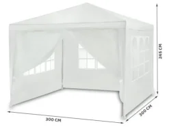 Vit trädgårdspaviljong 3x3m 4936 Tält & Lusthus