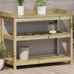 Outlet Växtbord med hyllor i impregnerad furu 108x45x86,5 cm | Färg: Natur | Storlek: 108x45x86,5 cm Planteringsbänkar