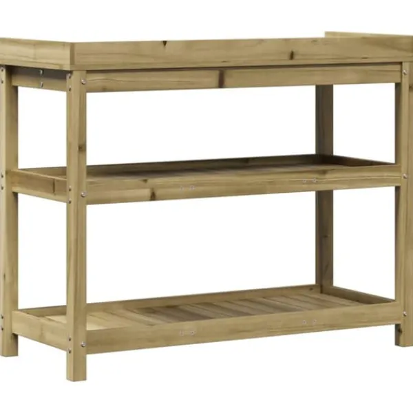 Outlet Växtbord med hyllor i impregnerad furu 108x45x86,5 cm | Färg: Natur | Storlek: 108x45x86,5 cm Planteringsbänkar