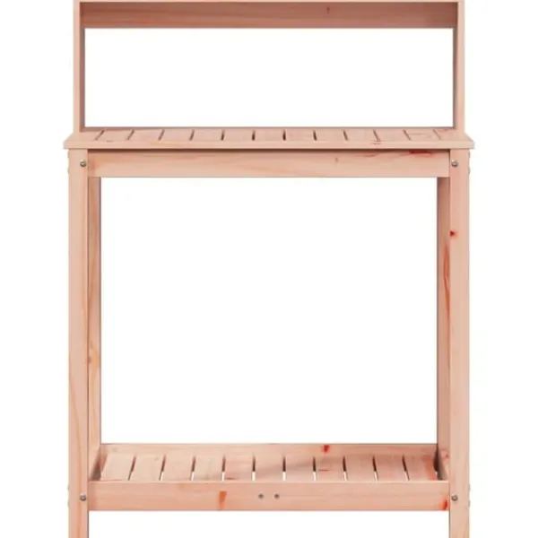 Clearance Växtbord med hyllor i massivt douglasträ - Planteringsbord | Storlek: 82,5x50x109,5 cm | Färg: Natur Planteringsbänkar