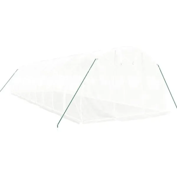 Växthus - Living Växthus med stålram vit 30 m² 10x3x2 m