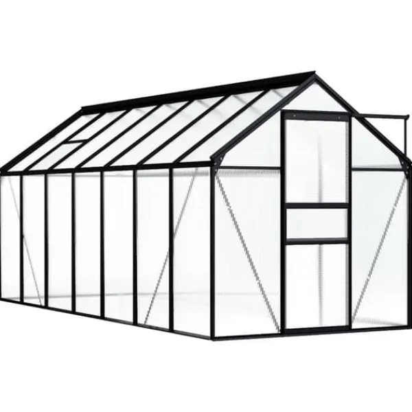 vidaXL Växthus antracit aluminium 8,17 m³
