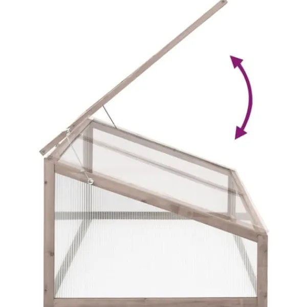 Växthus grå 110x58,5x39 cm granträ - Växthus - Drivhus - Home & Living Växthus