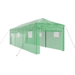 Sale Växthus med Pop-up Ram med tak Grön 290 x 870 x 315 cm Järn Växthus