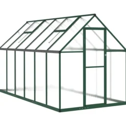 vidaXL Växthus med ram grön 334x169x195 cm aluminium