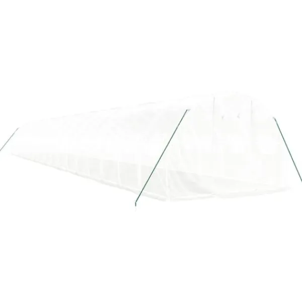 vidaXL Växthus med stålram vit 54 m² 18x3x2 m
