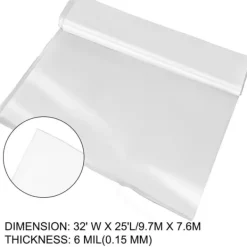 Växthusfilm, polyetenfilm 32x25 fot, växthusplast - optimal för odling och skydd av växter.