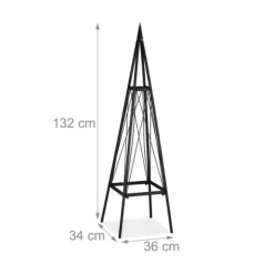 Sale Växtstöd Obelisk, 132x36x34 cm, Svart Krukor & Växtbehållare