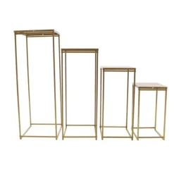 Online Växtställ & blomsterställ set - Metallstativ - 4-pack - Stålrör - 10–15 kg/st - Inne/ute - Montering krävs - För bröllopscenterpiece - Guld Växtställ