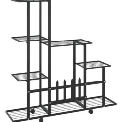 Växtställ - Living Växtställ på hjul 94,5x25x92,5 cm svart metall