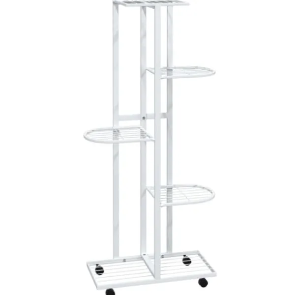 Discount Växtställ - Living Växtställ på hjul 5 hyllor 44x23x100 cm svart järn Växtställ