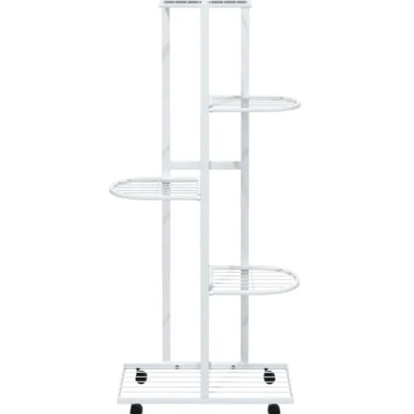 Discount Växtställ - Living Växtställ på hjul 5 hyllor 44x23x100 cm svart järn Växtställ