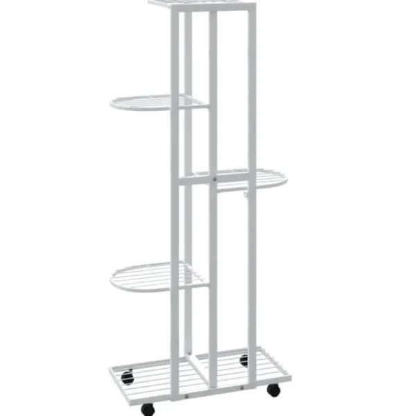 Discount Växtställ - Living Växtställ på hjul 5 hyllor 44x23x100 cm svart järn Växtställ